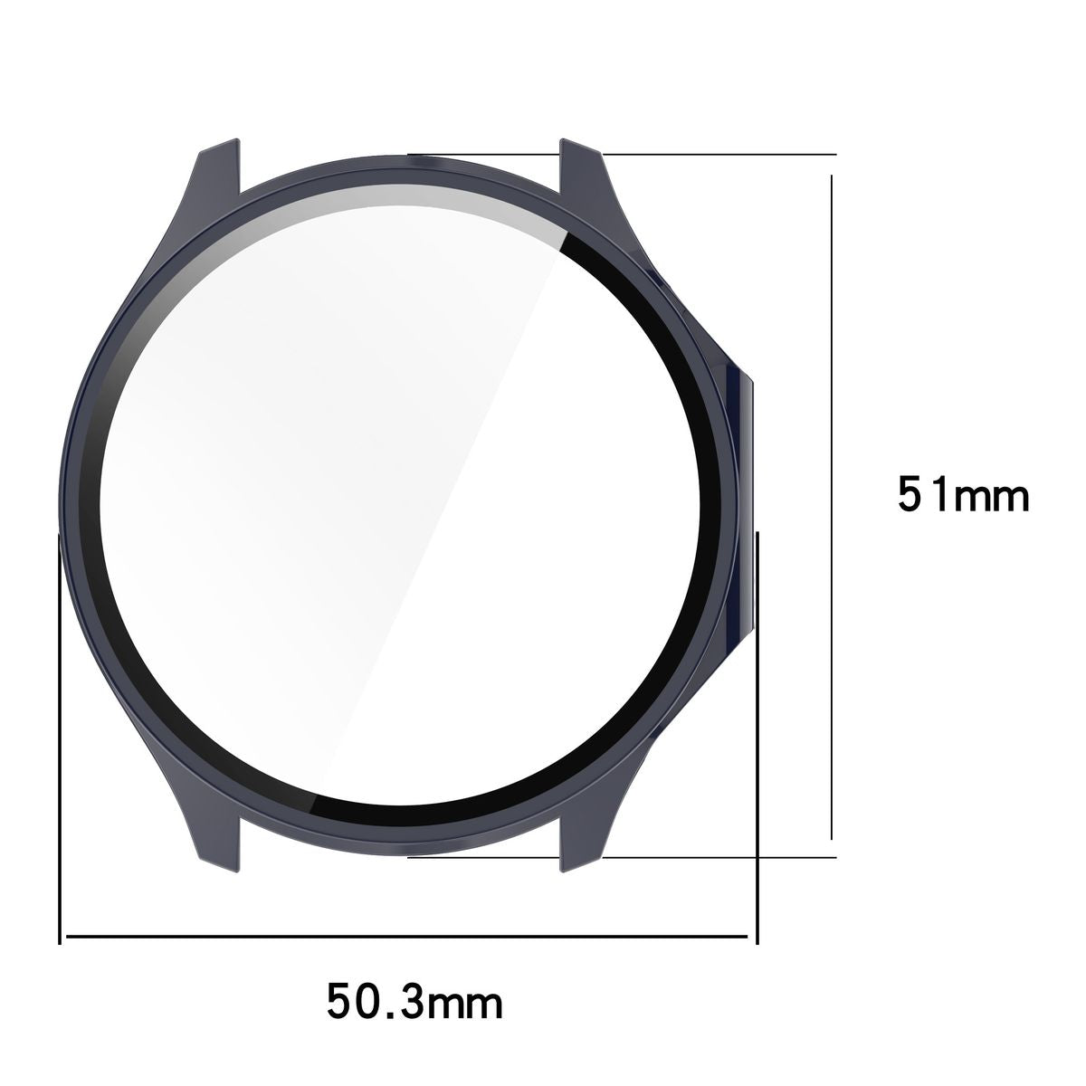 Schutzhülle mit Glas für OnePlus Watch 3 / Oppo Watch X2, Bizon Case Watch Adamo, Blau