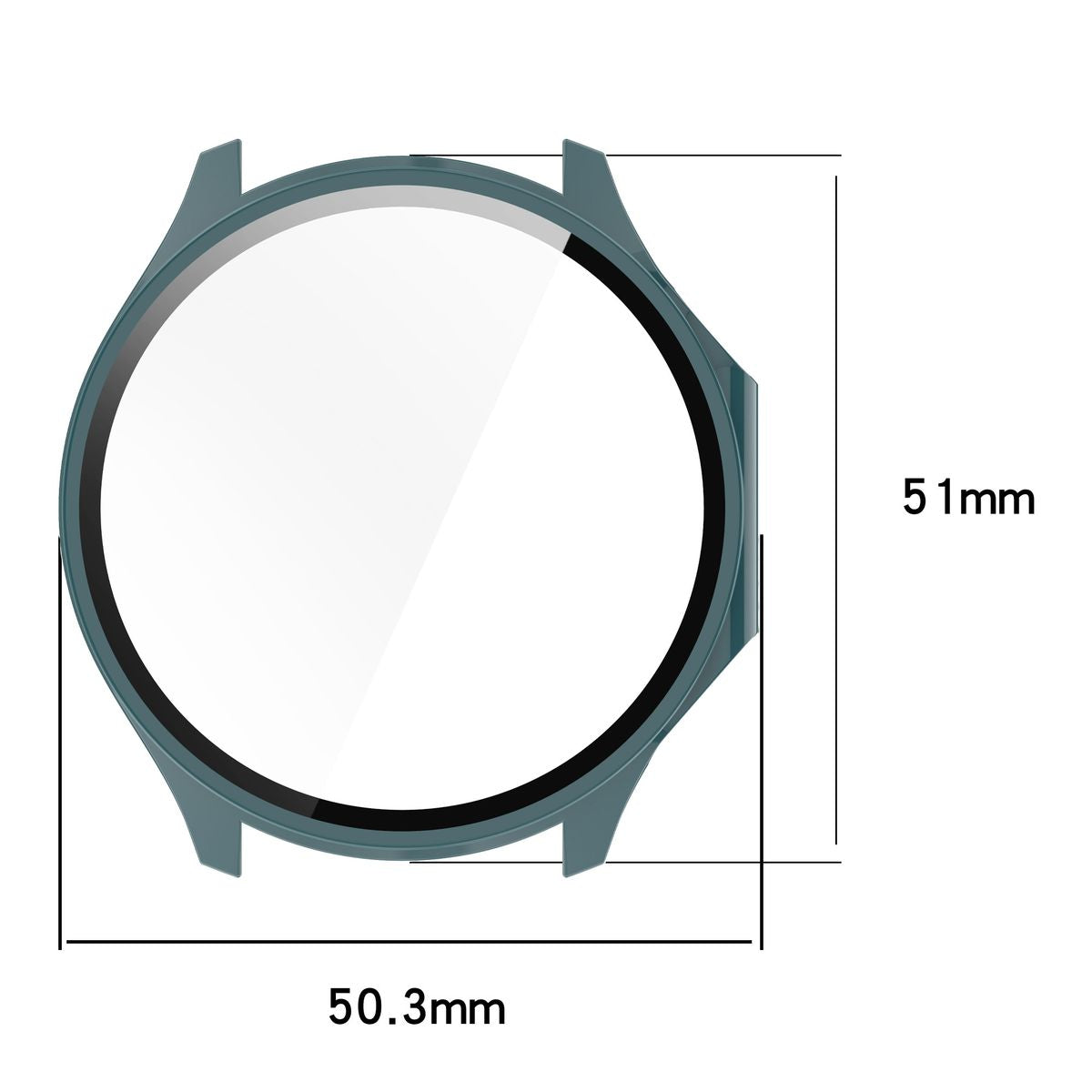 Schutzhülle mit Glas für OnePlus Watch 3 / Oppo Watch X2, Bizon Case Watch Adamo, Grün