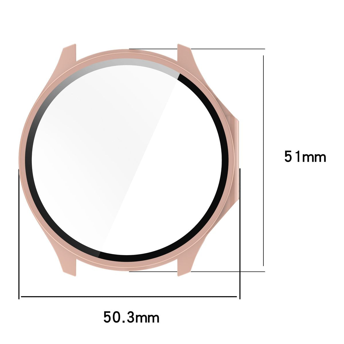 Schutzhülle mit Glas für OnePlus Watch 3 / Oppo Watch X2, Bizon Case Watch Adamo, Rosa