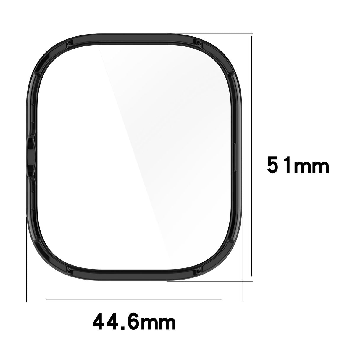 Schutzhülle mit Glas für Xiaomi Redmi Watch 5, Bizon Case Watch Adamo, Schwarz