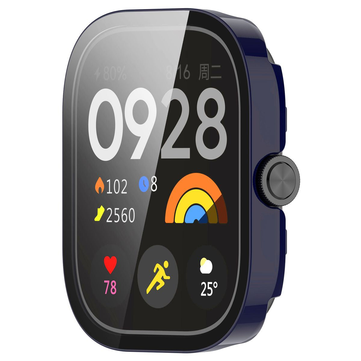 Schutzhülle mit Glas für Xiaomi Redmi Watch 5, Bizon Case Watch Adamo, Blau