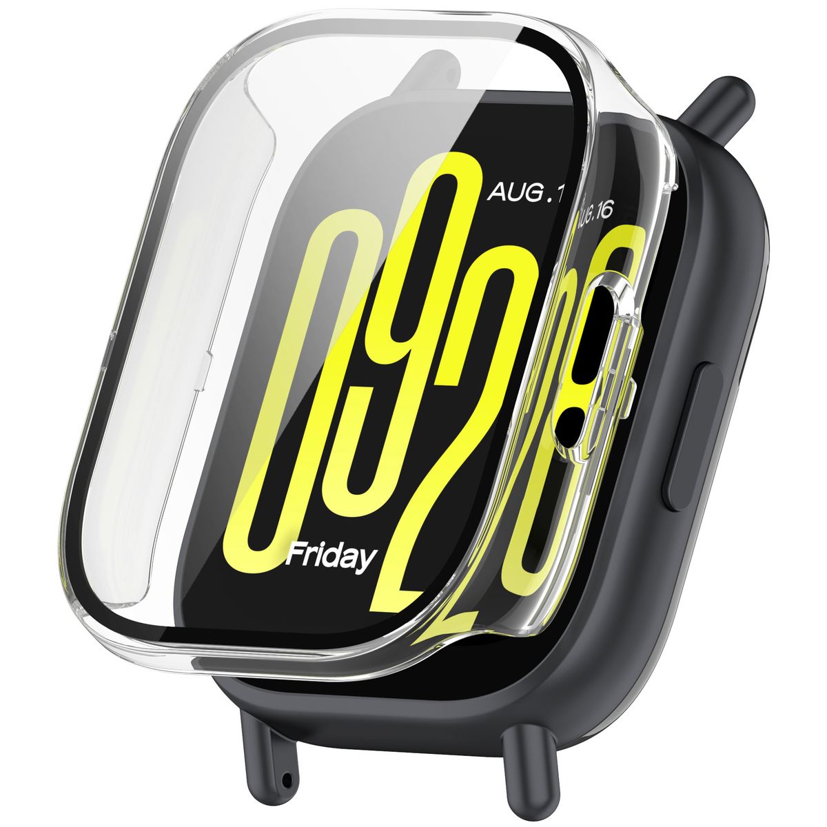 Schutzhülle mit Glas für Xiaomi Redmi Watch 5 Lite, Bizon Case+Glass Watch, Transparent