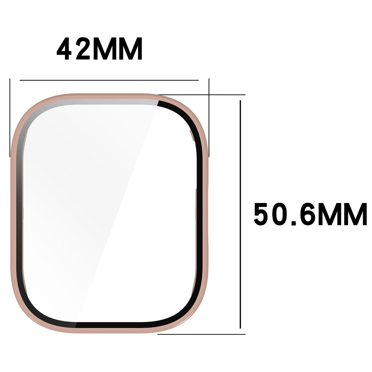 Schutzhülle mit Glas für Xiaomi Redmi Watch 5 Lite, Bizon Case Watch Adamo, Rosa