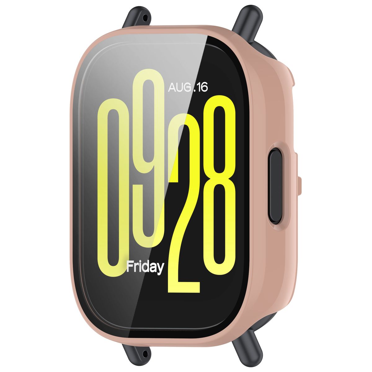 Schutzhülle mit Glas für Xiaomi Redmi Watch 5 Lite, Bizon Case Watch Adamo, Rosa