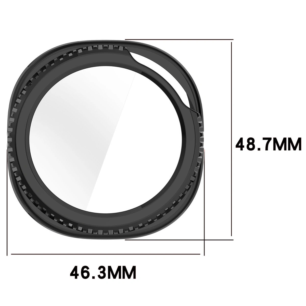 Schutzhülle mit Glas für Samsung Galaxy Watch 8 Classic 46 mm, Bizon Case Watch Adamo, Schwarz