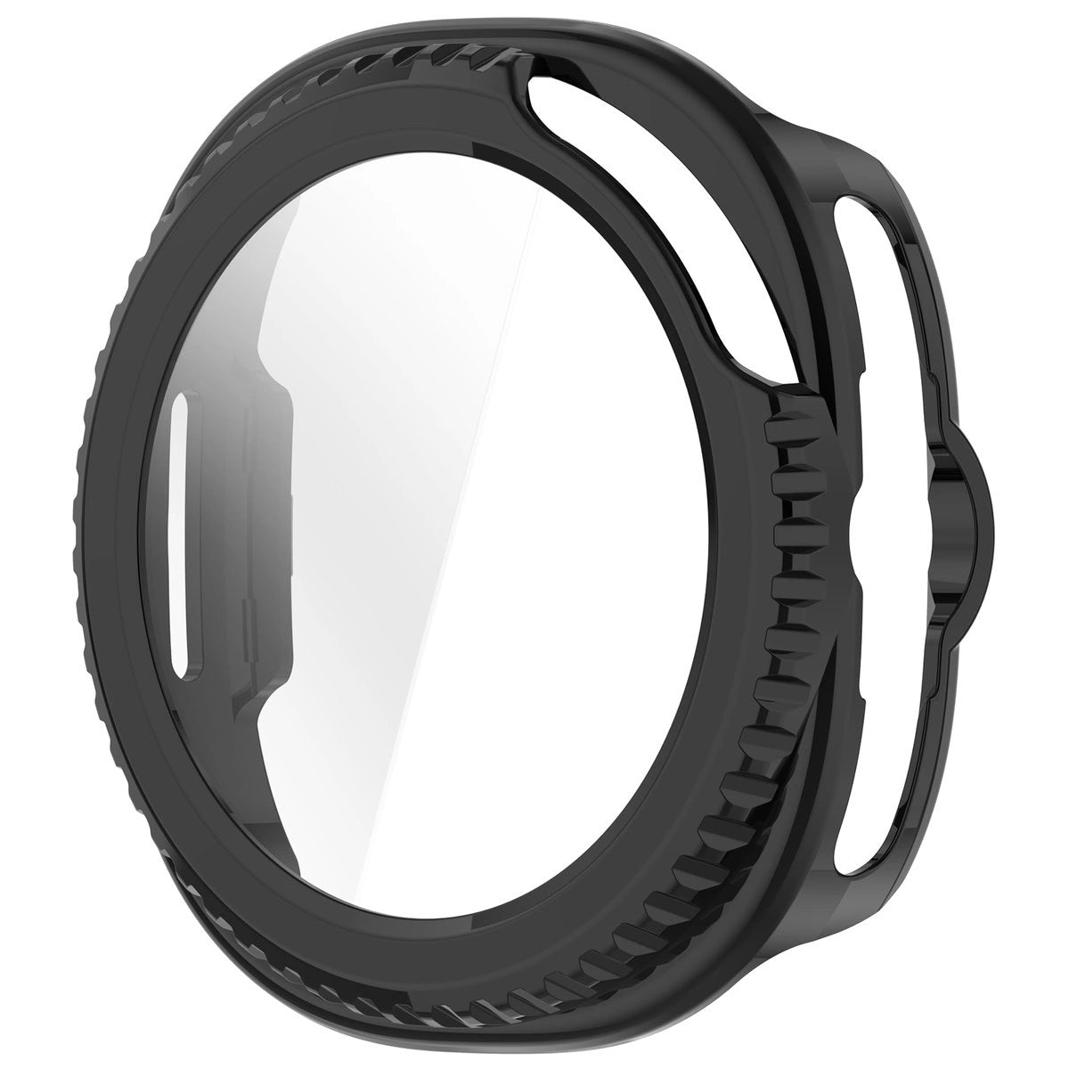 Schutzhülle mit Glas für Samsung Galaxy Watch 8 Classic 46 mm, Bizon Case Watch Adamo, Schwarz