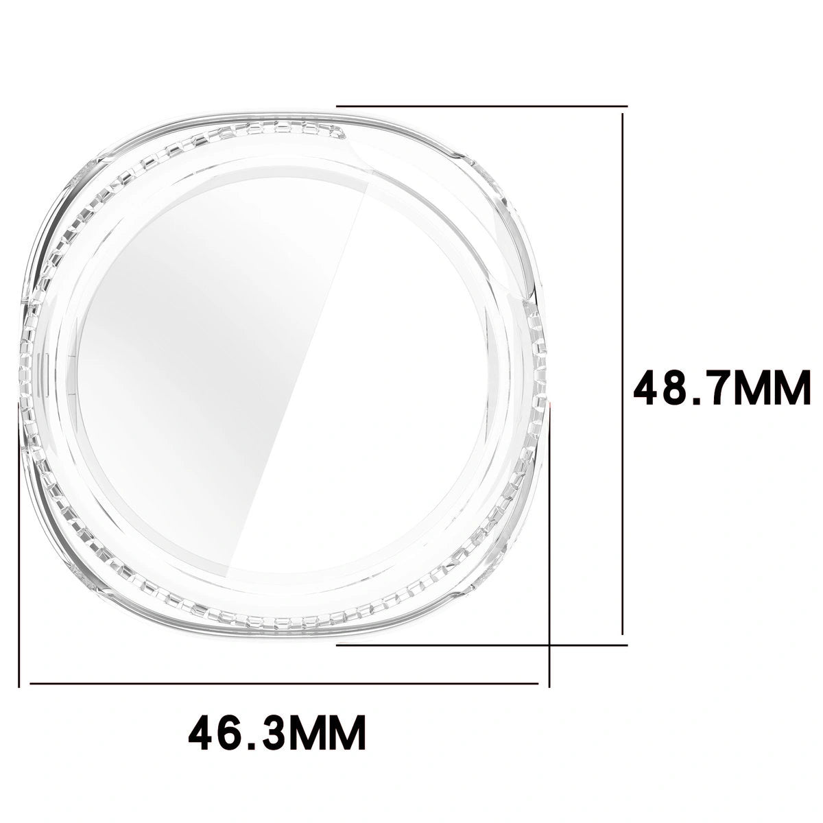 Schutzhülle mit Glas für Samsung Galaxy Watch 8 Classic 46 mm, Bizon Case Watch Adamo, Transparent