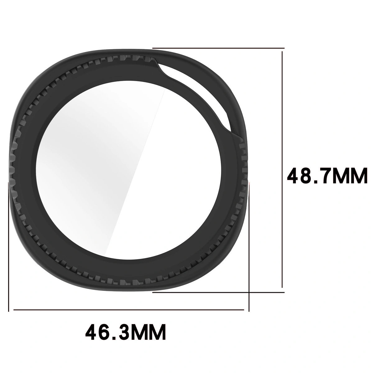 Schutzhülle mit Glas für Samsung Galaxy Watch 8 Classic 46 mm, Bizon Case Watch Adamo, Mattes Schwarz