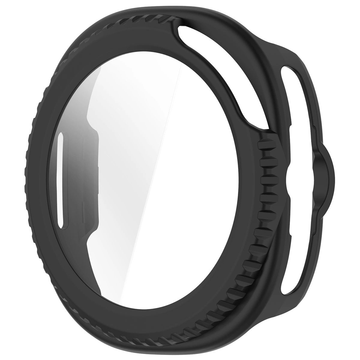 Schutzhülle mit Glas für Samsung Galaxy Watch 8 Classic 46 mm, Bizon Case Watch Adamo, Mattes Schwarz