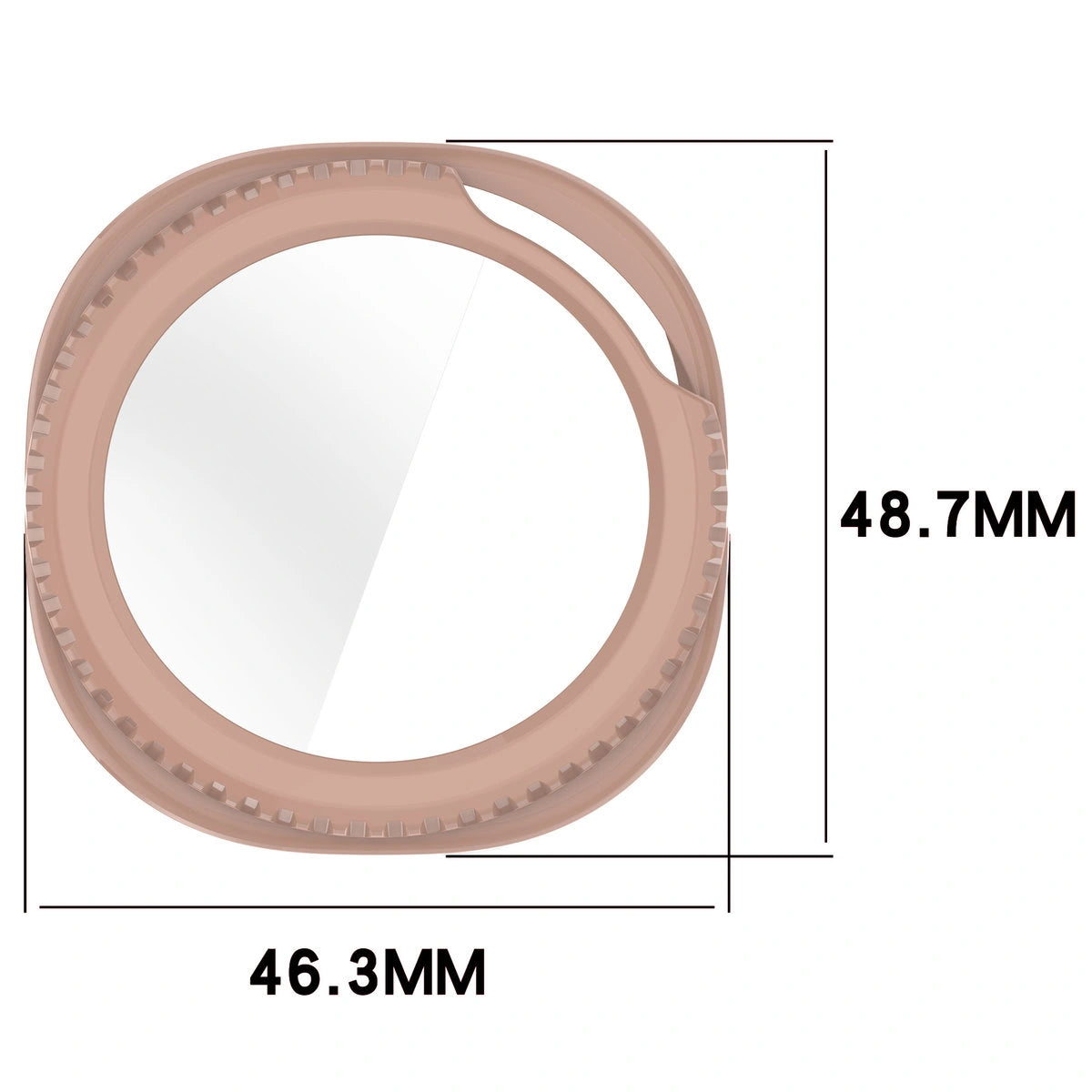 Schutzhülle mit Glas für Samsung Galaxy Watch 8 Classic 46 mm, Bizon Case Watch Adamo, Rosa