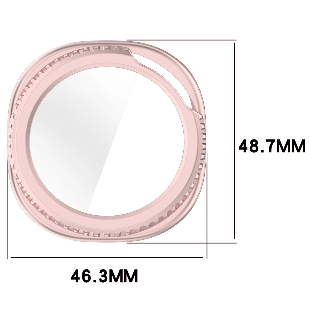 Schutzhülle mit Glas für Samsung Galaxy Watch 8 Classic 46 mm, Bizon Case Watch Adamo, Satin Rosa