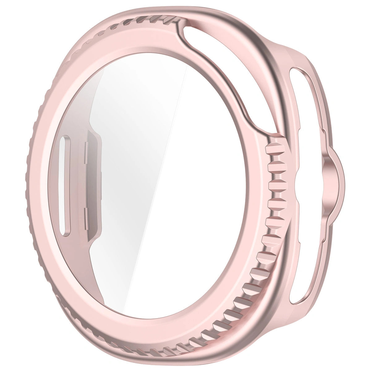 Schutzhülle mit Glas für Samsung Galaxy Watch 8 Classic 46 mm, Bizon Case Watch Adamo, Satin Rosa