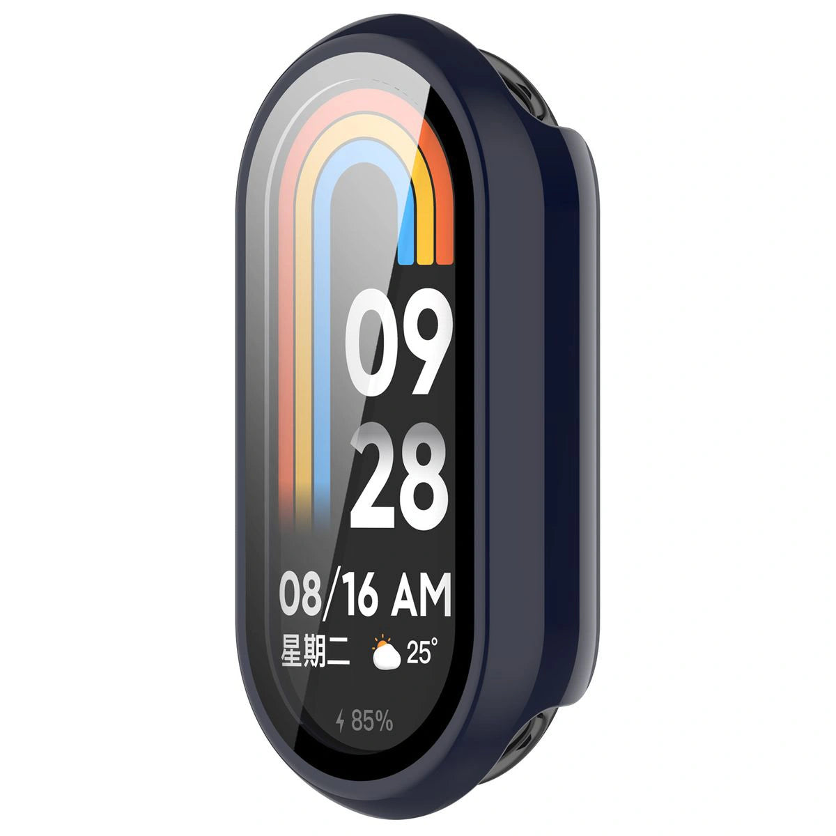 Schutzhülle mit Glas für Xiaomi Smart Band 10, Bizon Case Watch Adamo, Blau