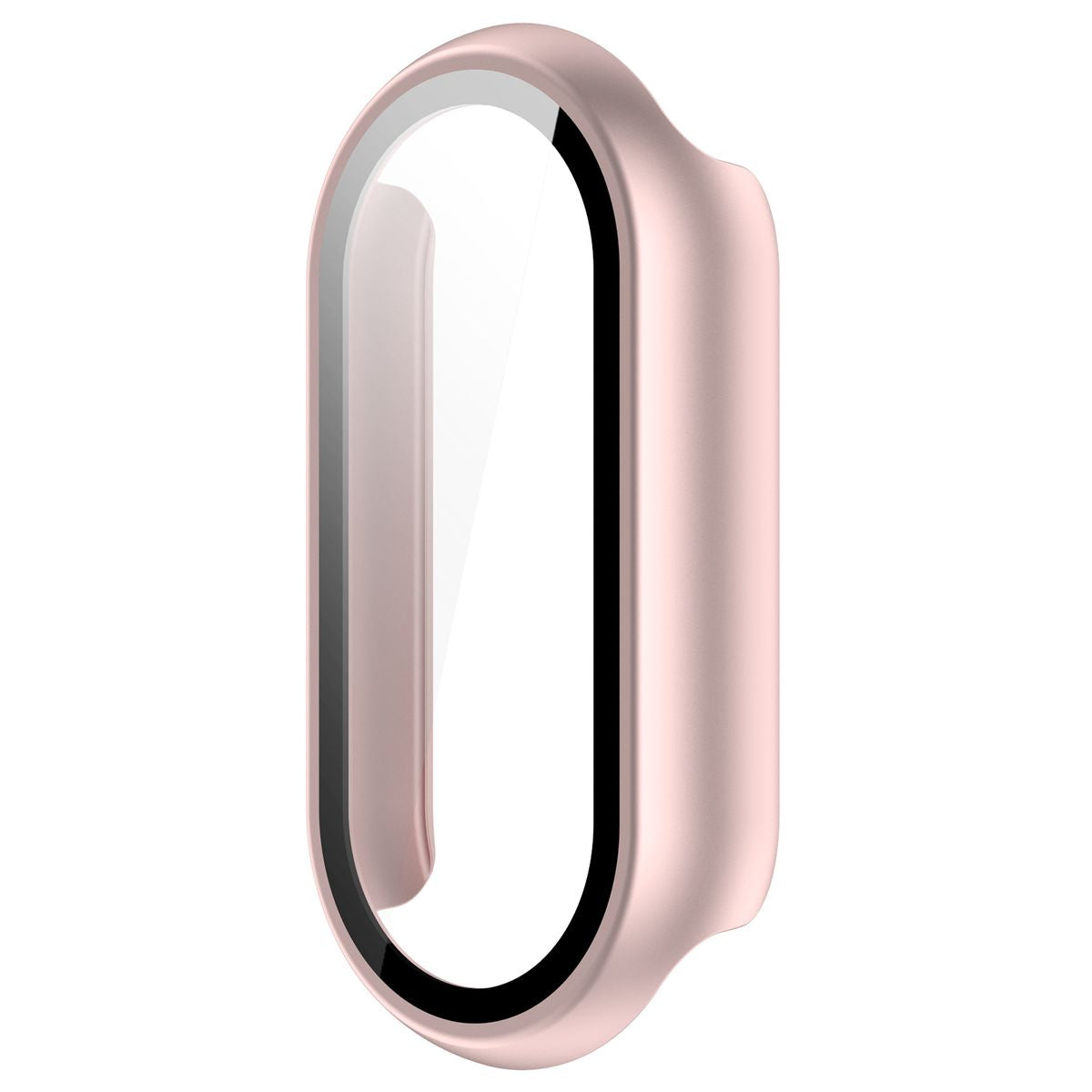Schutzhülle mit Glas für Xiaomi Smart Band 10, Bizon Case Watch Adamo, Hellrosa
