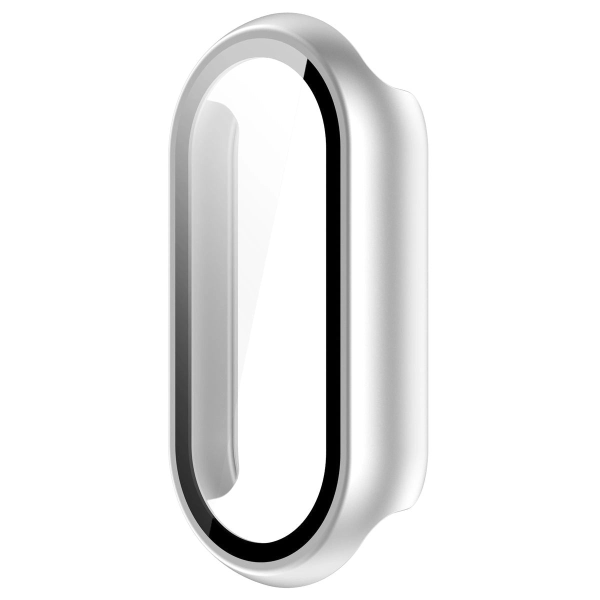 Schutzhülle mit Glas für Xiaomi Smart Band 10, Bizon Case Watch Adamo, Silbern