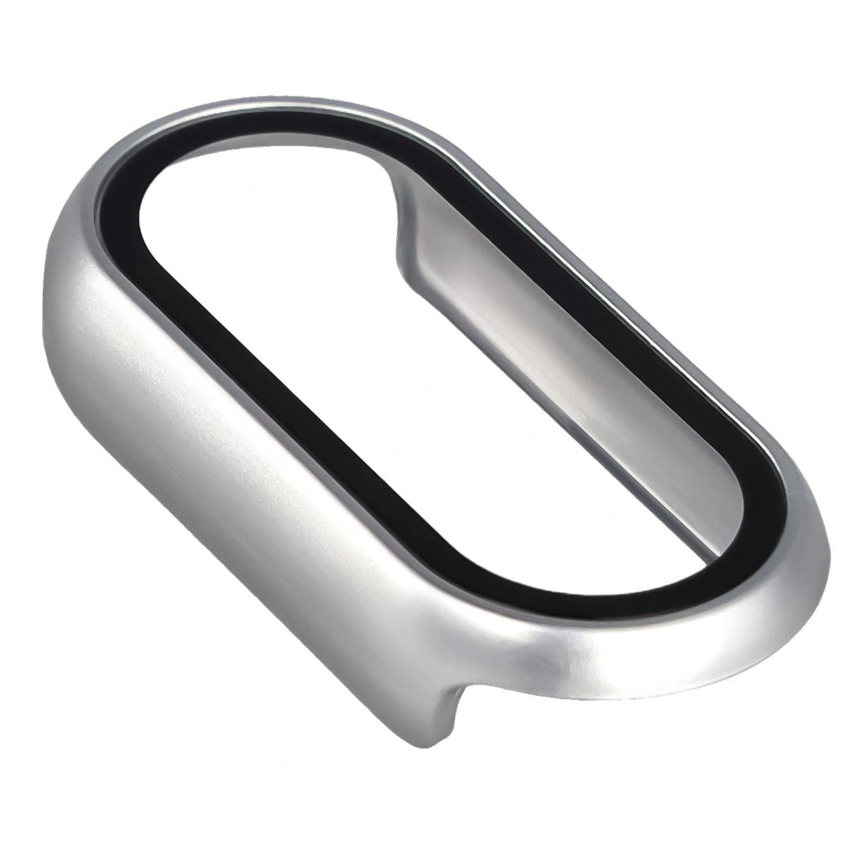 Schutzhülle mit Glas für Xiaomi Smart Band 10, Bizon Case Watch Adamo, Silbern