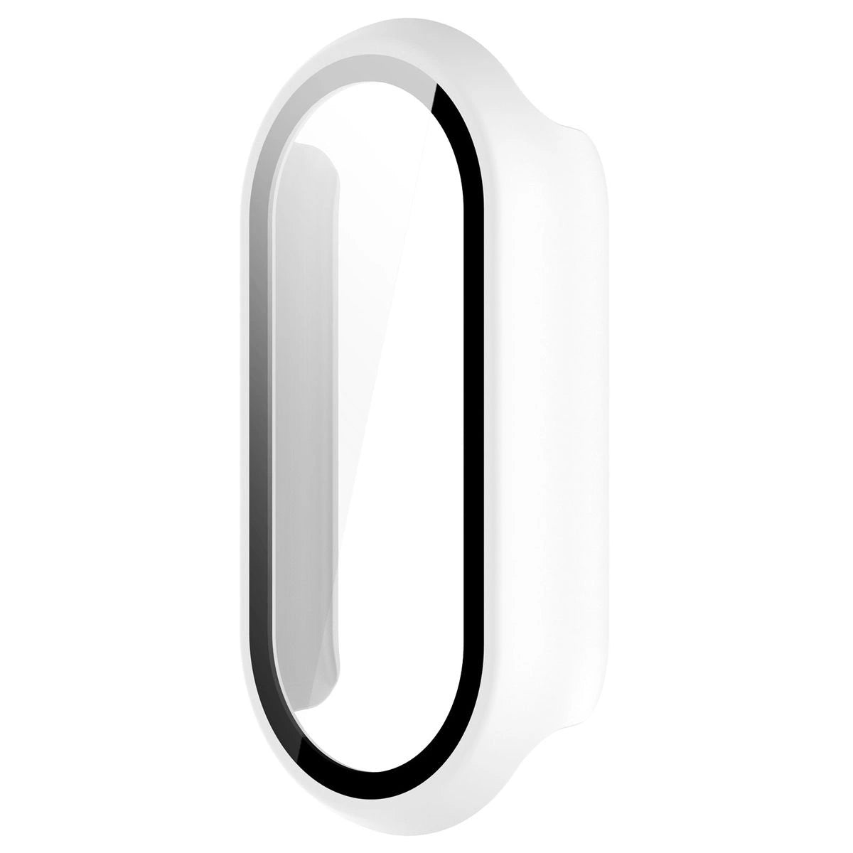 Schutzhülle mit Glas für Xiaomi Smart Band 10, Bizon Case Watch Adamo, Weiß