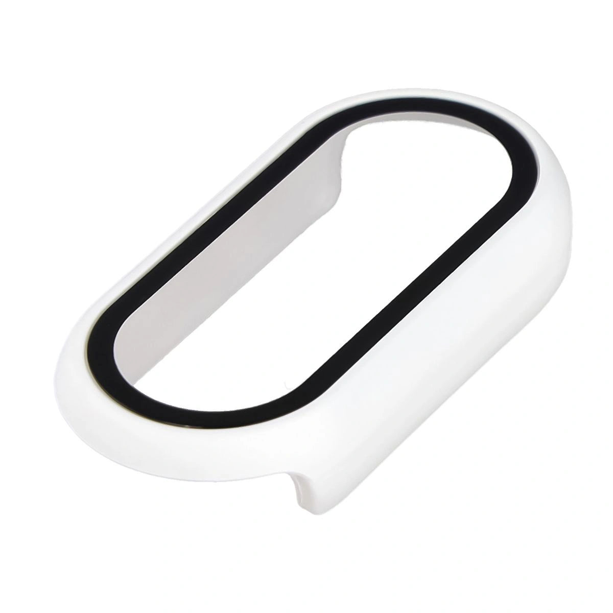 Schutzhülle mit Glas für Xiaomi Smart Band 10, Bizon Case Watch Adamo, Weiß