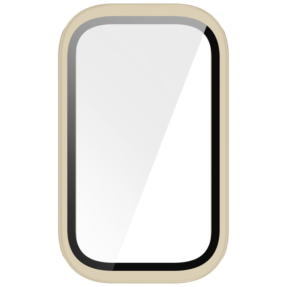 Schutzhülle mit Glas für Xiaomi Smart Band 9 Active / Redmi Band 3, Bizon Case Watch Adamo, Beige