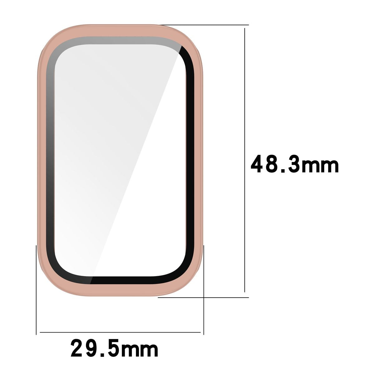 Schutzhülle mit Glas für Xiaomi Smart Band 9 Active / Redmi Smart Band 3, Bizon Case Watch Adamo, Rosa