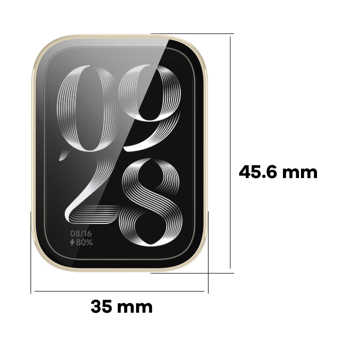 Schutzhülle mit Glas für Xiaomi Mi Smart Band 9 Pro, Bizon Case Watch Adamo, Beige