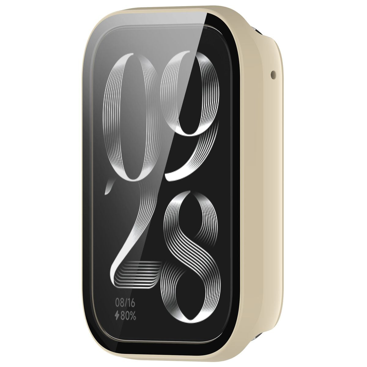 Schutzhülle mit Glas für Xiaomi Mi Smart Band 9 Pro, Bizon Case Watch Adamo, Beige