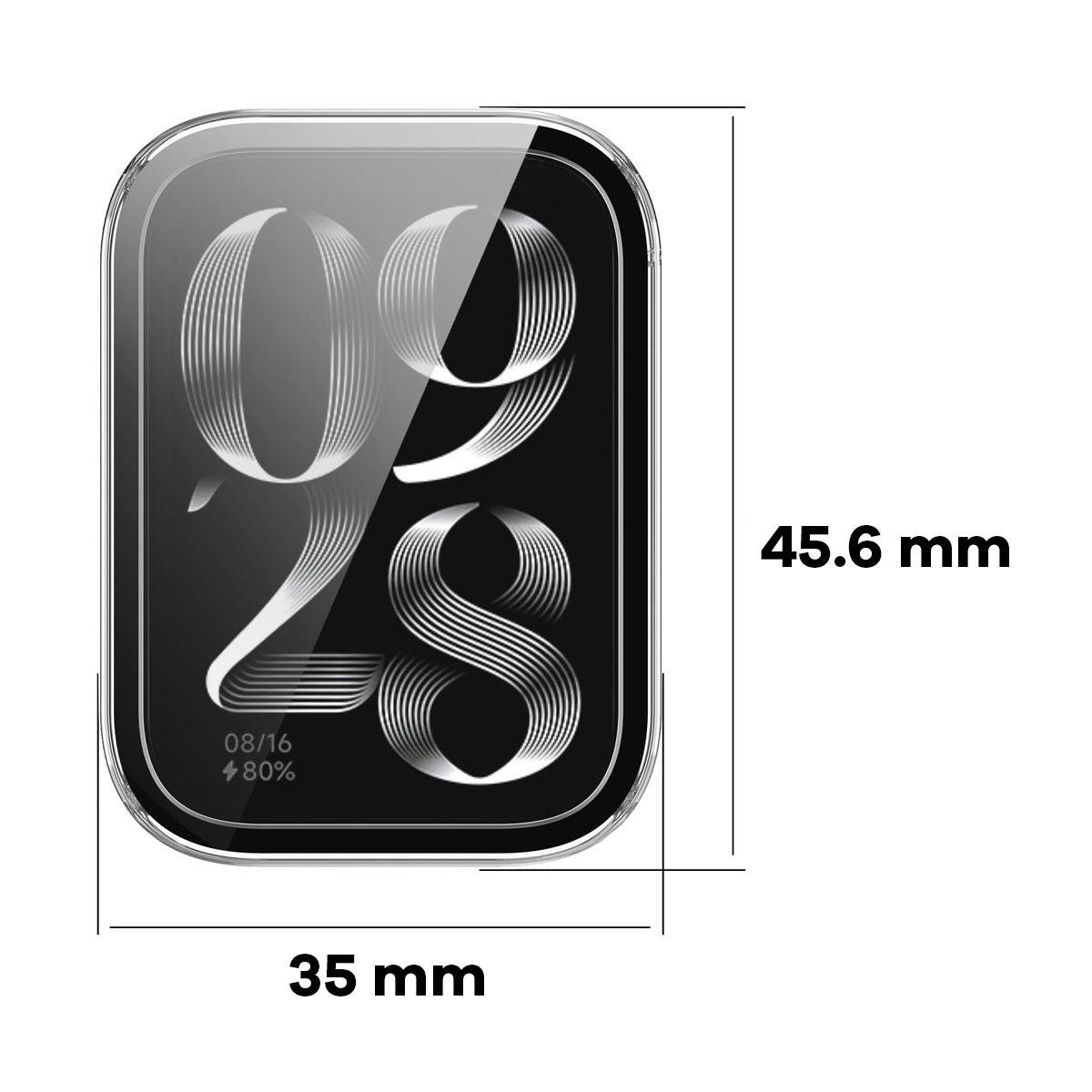 Schutzhülle mit Glas für Xiaomi Mi Smart Band 9 Pro, Bizon Case Watch Adamo, Transparent