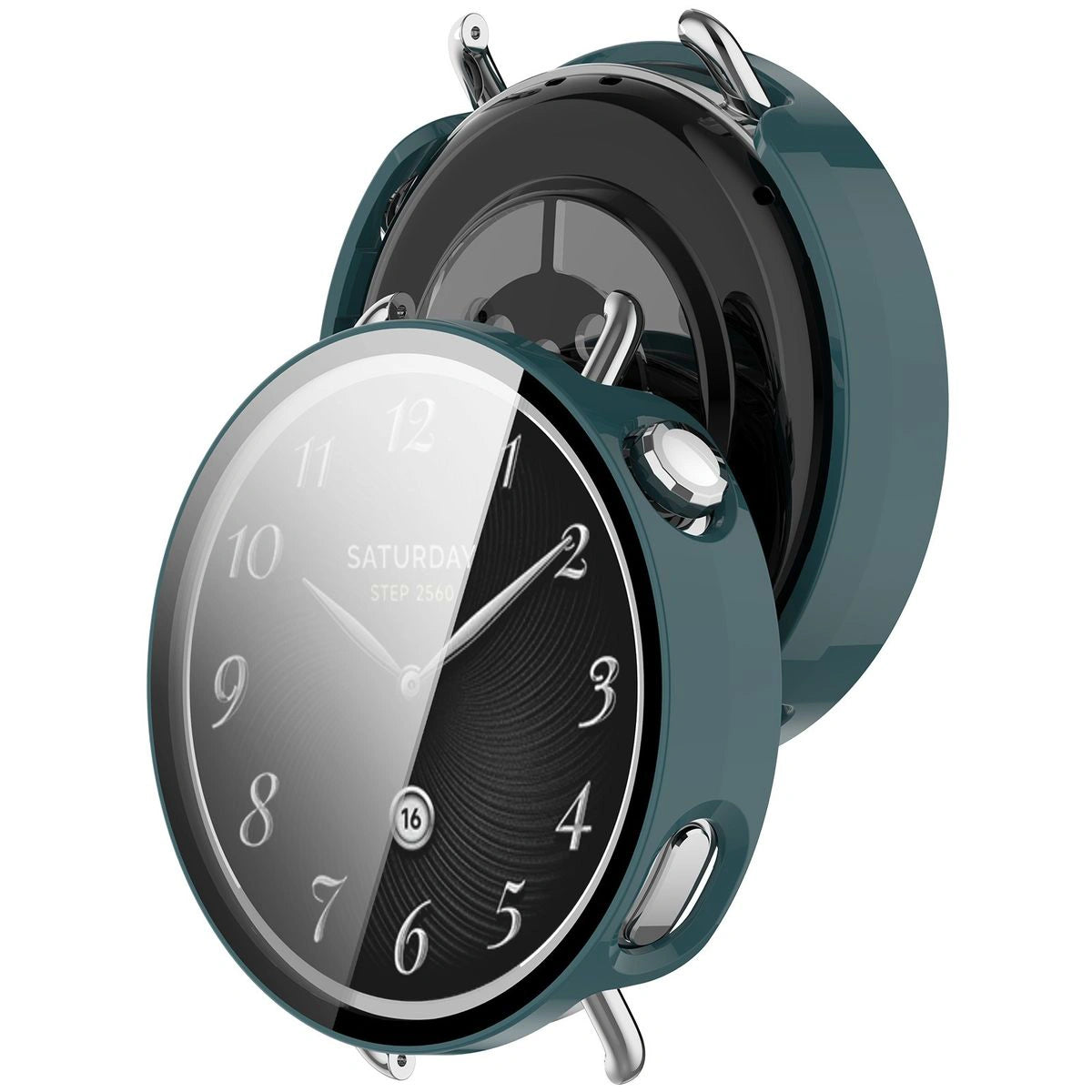 Schutzhülle mit Glas für Xiaomi Watch S4 41 mm, Bizon Case Watch Adamo, Grün