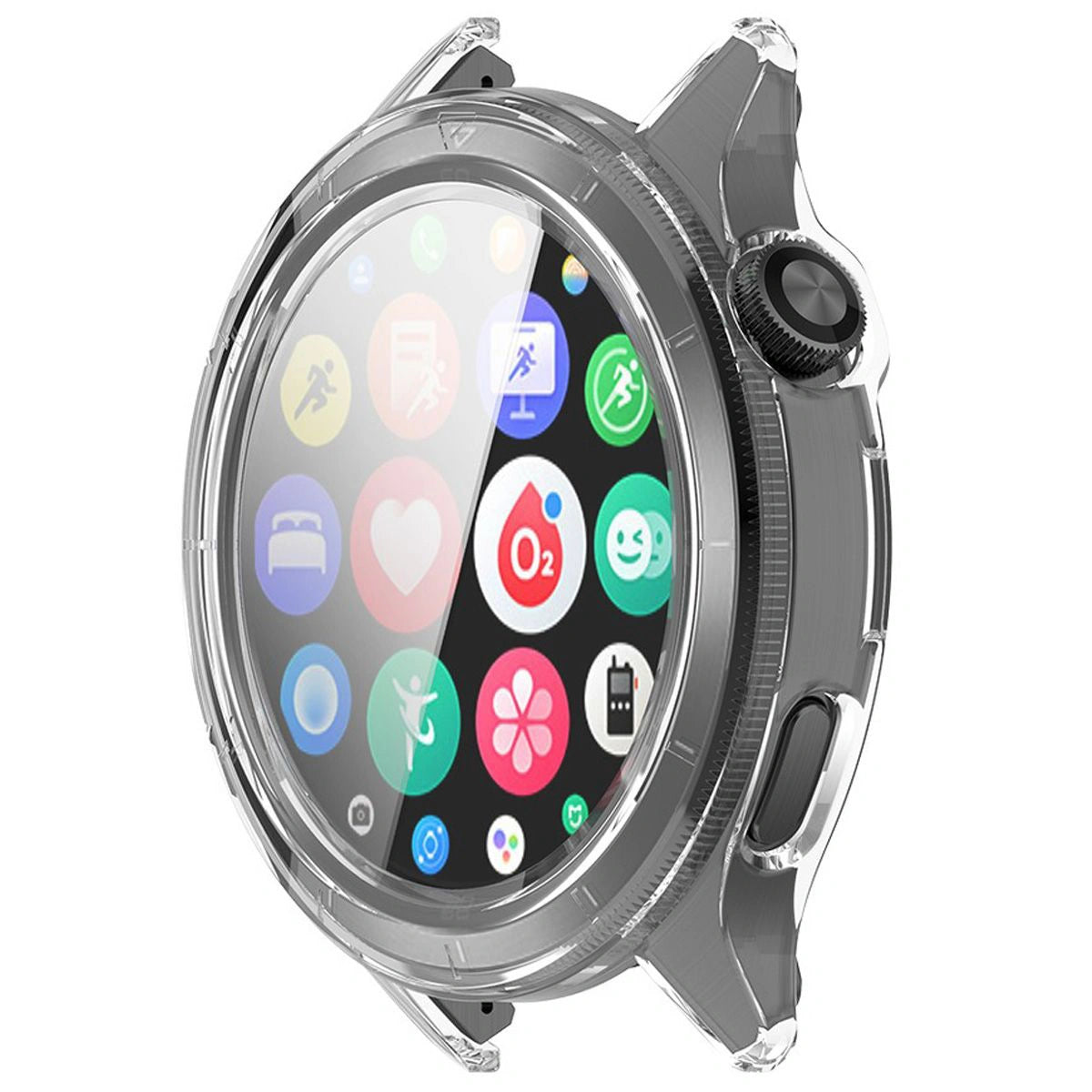 Schutzhülle mit Glas für Xiaomi Watch S4, Bizon Case Watch Adamo, Tranparent