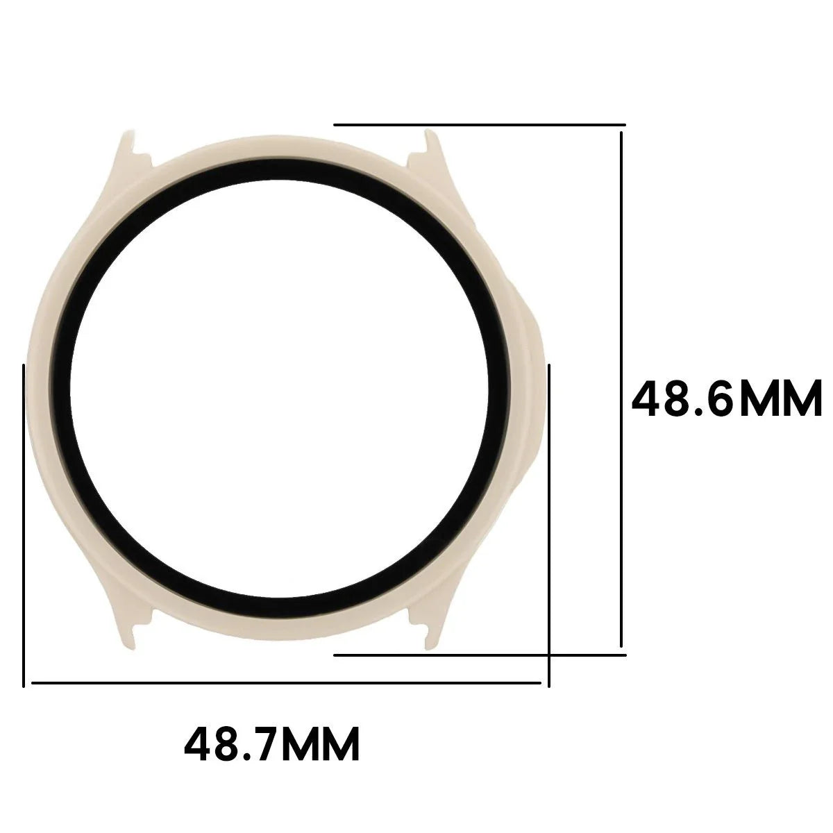 Schutzhülle mit Glas für OnePlus Watch Lite 45 mm / Oppo Watch S 45 mm, Bizon Case Watch Adamo, Beige