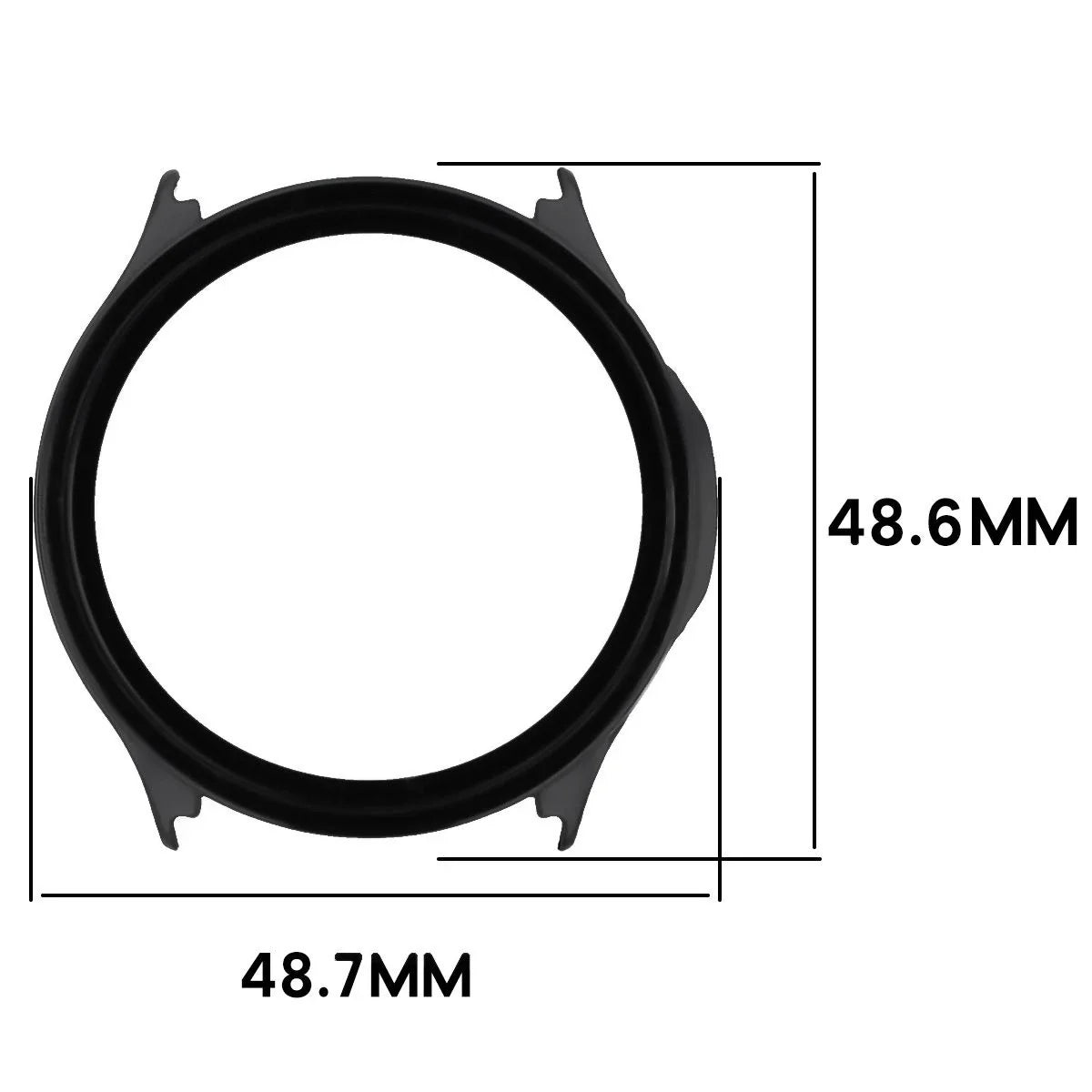 Schutzhülle mit Glas für OnePlus Watch Lite 45 mm / Oppo Watch S 45 mm, Bizon Case Watch Adamo, Schwarz