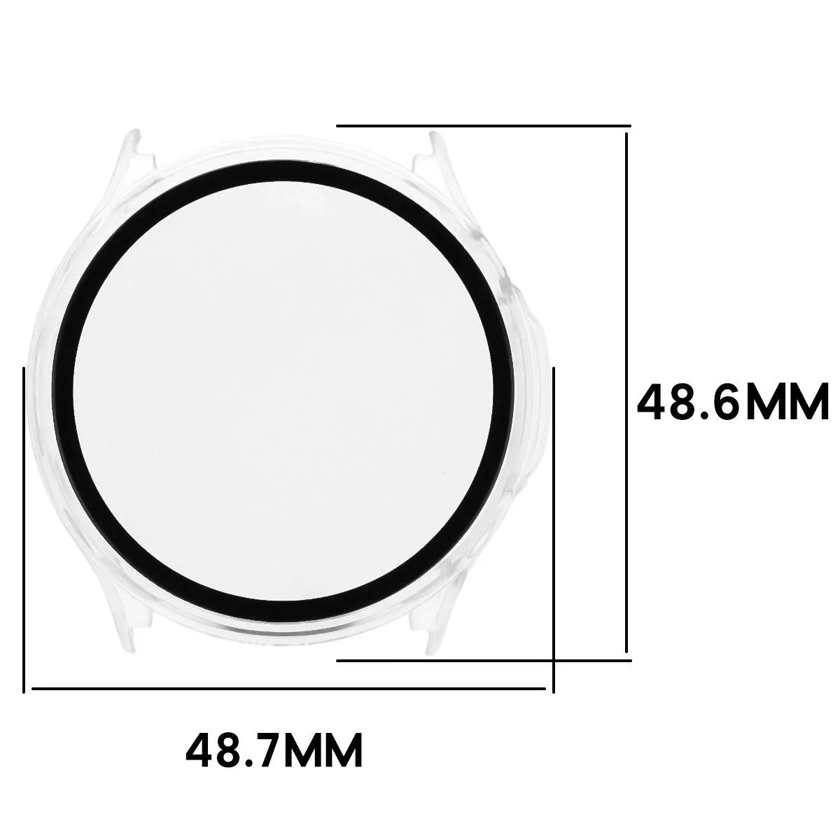 Schutzhülle mit Glas für OnePlus Watch Lite 45 mm / Oppo Watch S 45 mm, Bizon Case Watch Adamo, Transparent