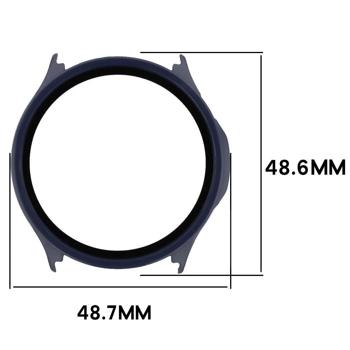 Schutzhülle mit Glas für OnePlus Watch Lite 45 mm / Oppo Watch S 45 mm, Bizon Case Watch Adamo, Dunkelblau
