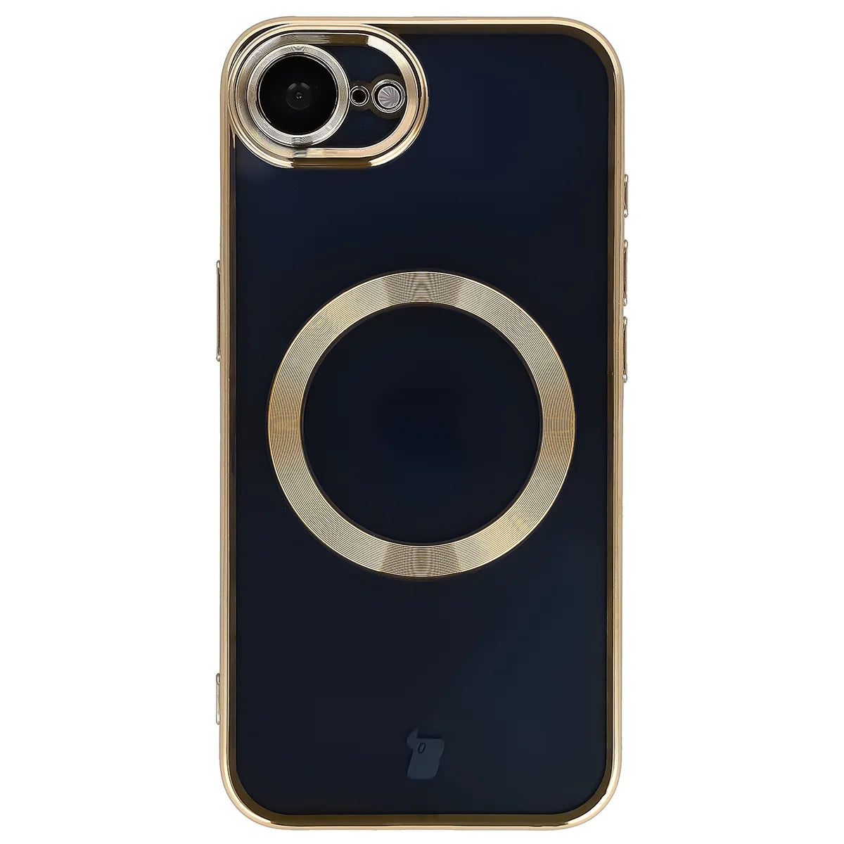 Handyhülle mit Kameraschutz und Magnetring für iPhone 17e / 16e, Bizon Case GuardO, Transparent-Golden