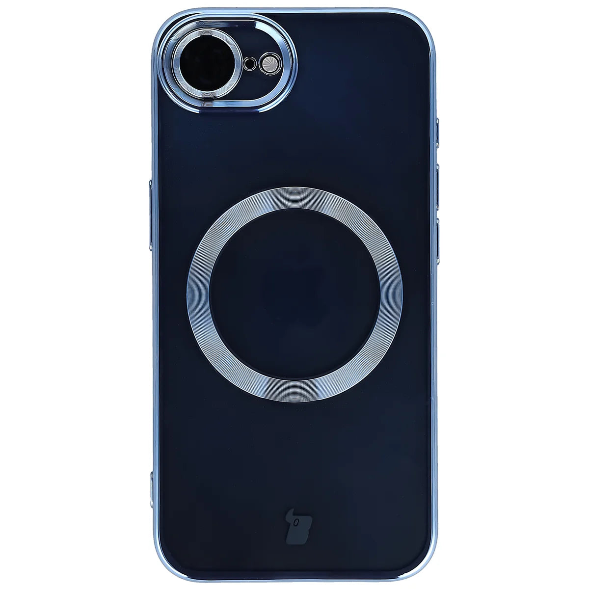 Handyhülle mit Kameraschutz und Magnetring für iPhone 17e / 16e, Bizon Case GuardO, Transparent-Blau