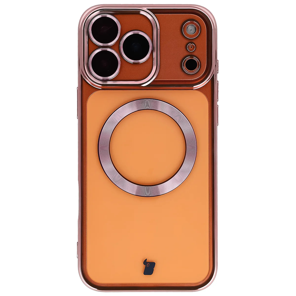 Handyhülle mit Kameraschutz und Magnetring für iPhone 17 Pro Max, Bizon Case GuardO, Transparent-Rosa