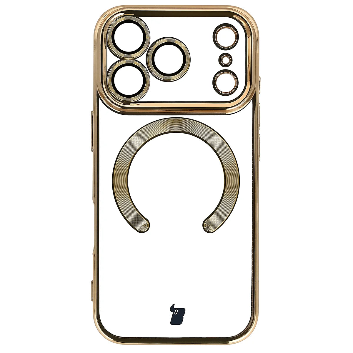 Handyhülle mit Kameraschutz und Magnetring für iPhone 18 Pro Max / 17 Pro Max, Bizon Case GuardO, Transparent-Golden (2/5)
