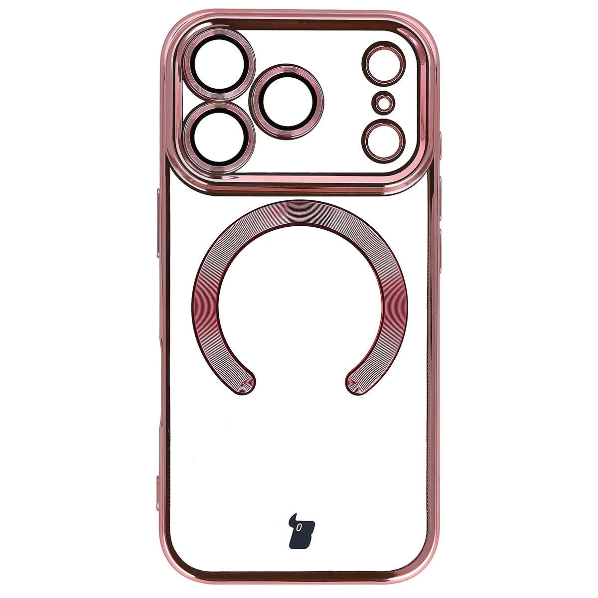 Handyhülle mit Kameraschutz und Magnetring für iPhone 18 Pro Max / 17 Pro Max, Bizon Case GuardO, Transparent-Rosa (2/5)