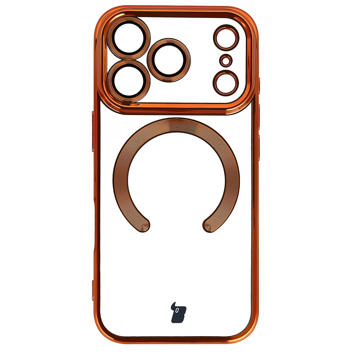 Handyhülle mit Kameraschutz und Magnetring für iPhone 18 Pro Max / 17 Pro Max, Bizon Case GuardO, Transparent-Orange (2/5)
