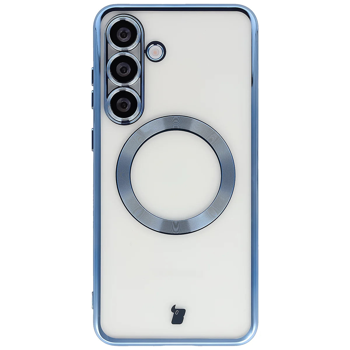 Handyhülle mit Kameraschutz und Magnetring für Galaxy S25 FE, Bizon Case GuardO, Transparent-Blau