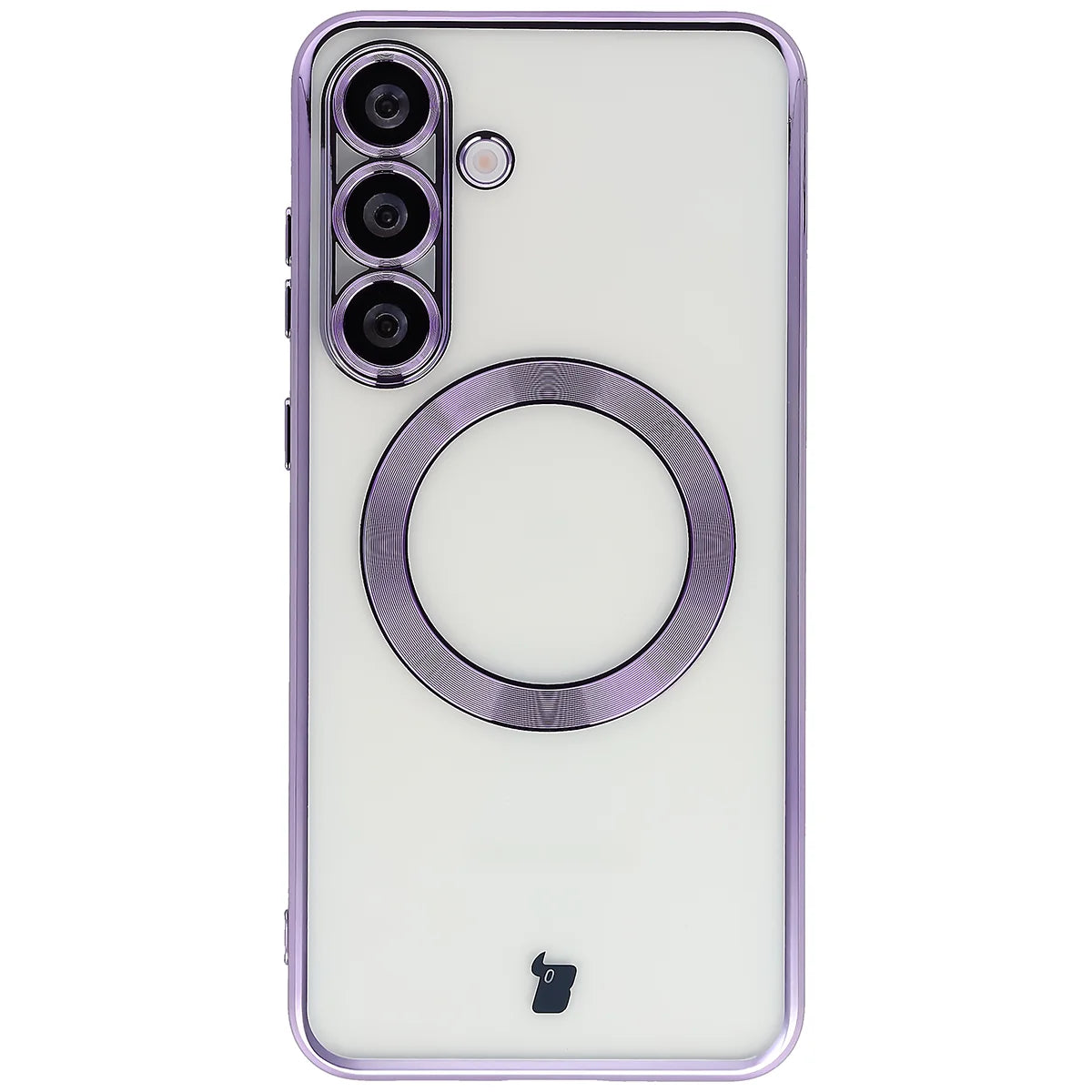 Handyhülle mit Kameraschutz und Magnetring für Galaxy S25 Plus, Bizon Case GuardO, Transparent-Violet