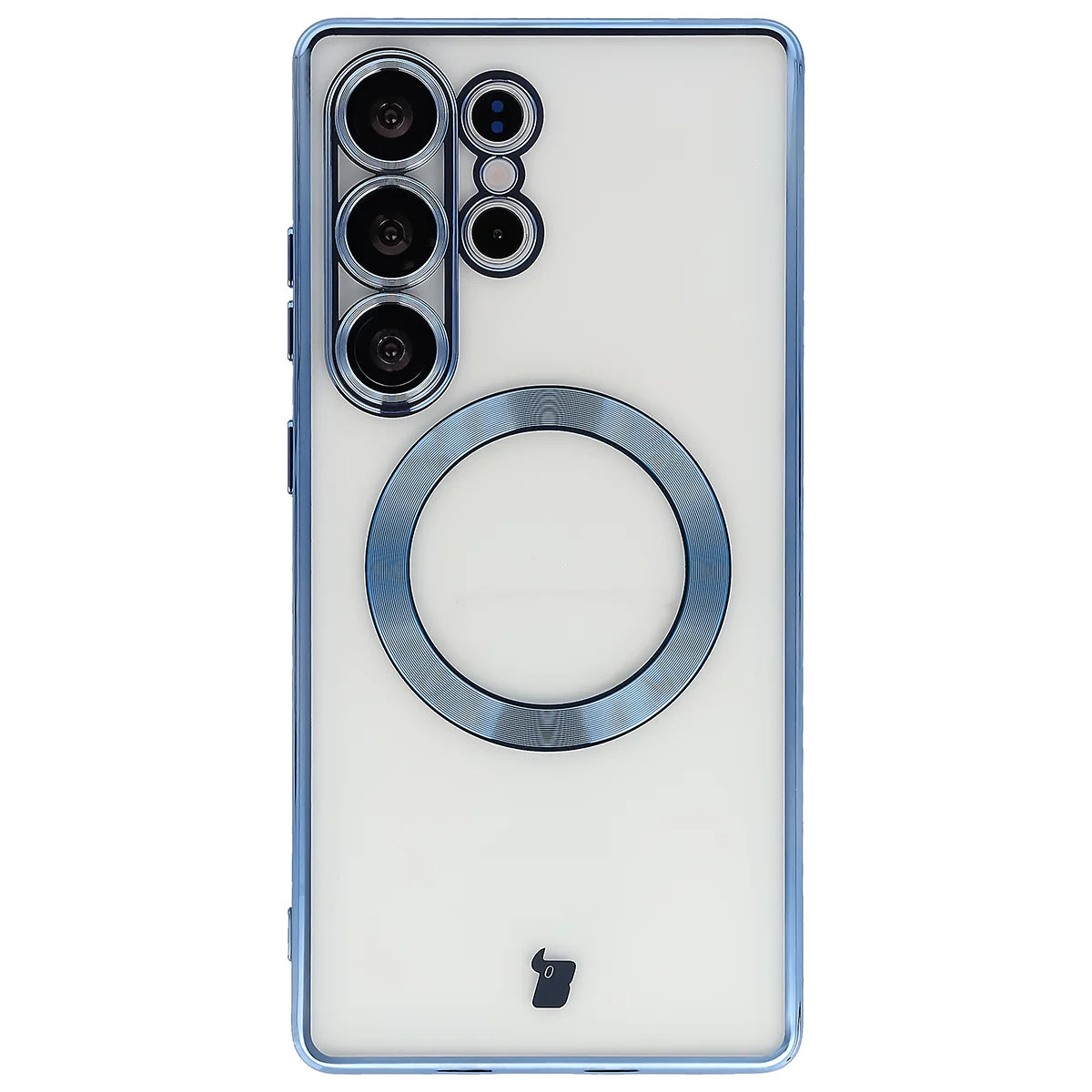 Handyhülle mit Kameraschutz und Magnetring für Galaxy S25 Ultra, Bizon Case GuardO, Transparent-Blau