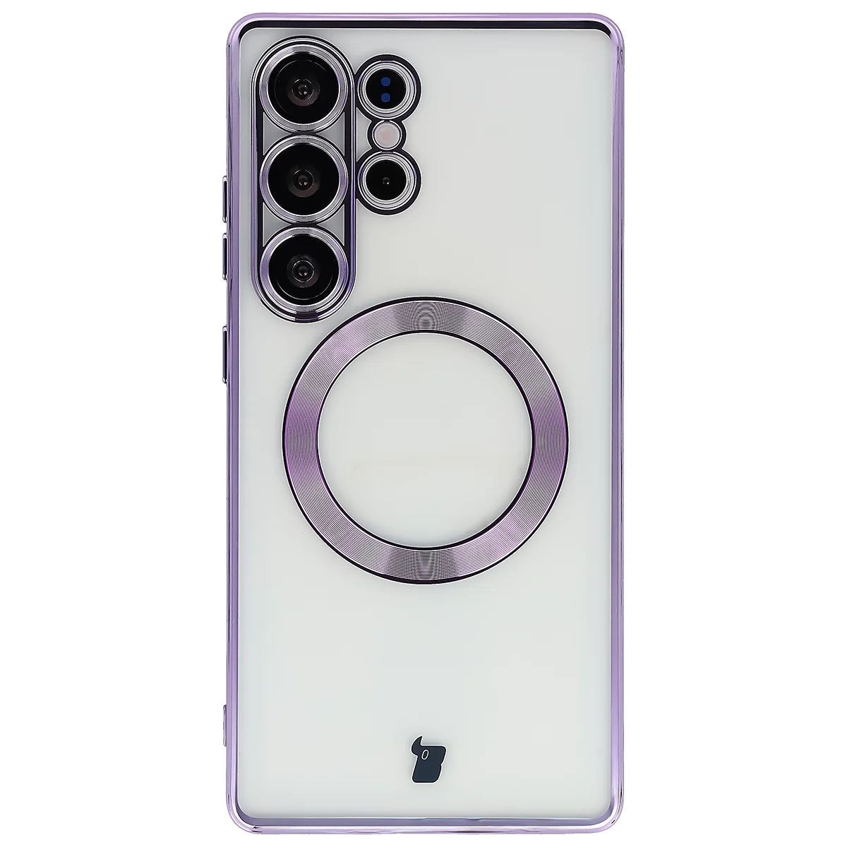 Handyhülle mit Kameraschutz und Magnetring für Galaxy S25 Ultra, Bizon Case GuardO, Transparent-Violet