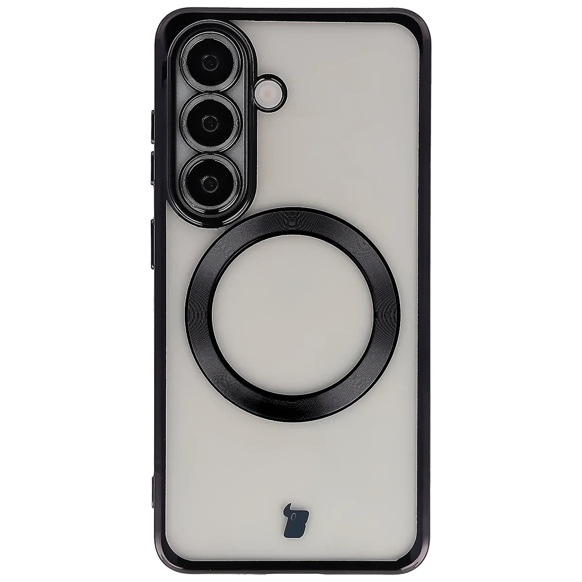 Handyhülle mit Kameraschutz und Magnetring für Galaxy S26, Bizon Case GuardO, Transparent-Schwarz