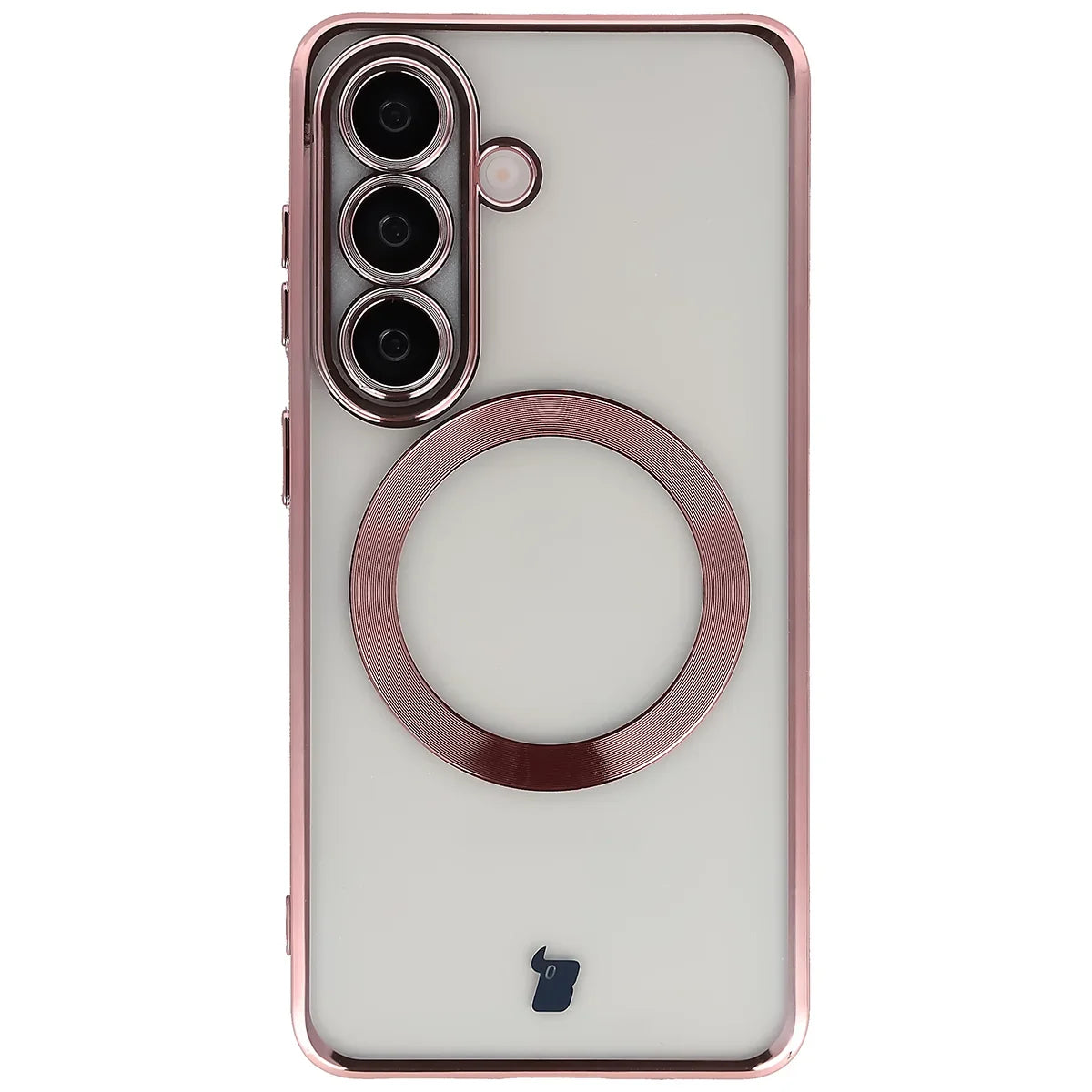 Handyhülle mit Kameraschutz und Magnetring für Galaxy S26, Bizon Case GuardO, Transparent-Rosa