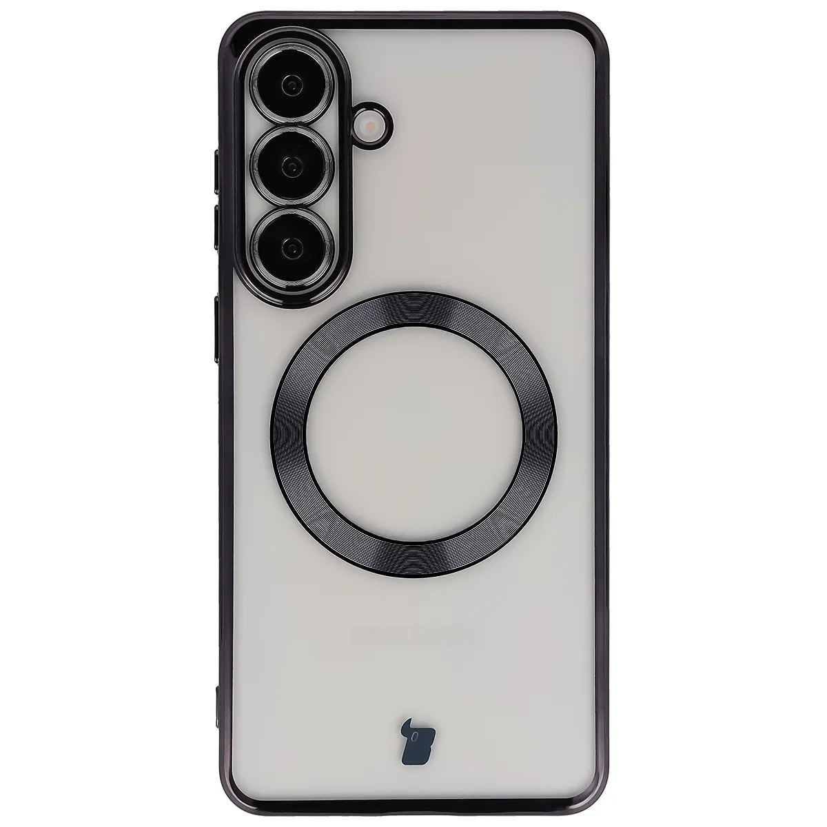 Handyhülle mit Kameraschutz und Magnetring für Galaxy S26 Plus, Bizon Case GuardO, Transparent-Schwarz