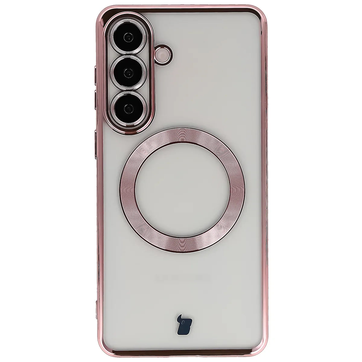 Handyhülle mit Kameraschutz und Magnetring für Galaxy S26 Plus, Bizon Case GuardO, Transparent-Rosa