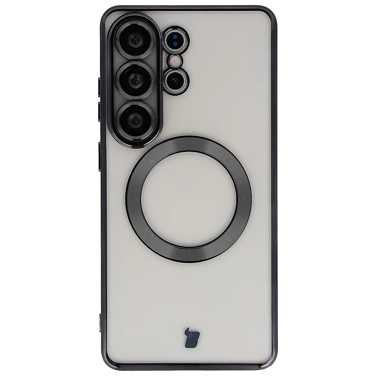 Handyhülle mit Kameraschutz und Magnetring für Galaxy S26 Ultra, Bizon Case GuardO, Transparent-Schwarz
