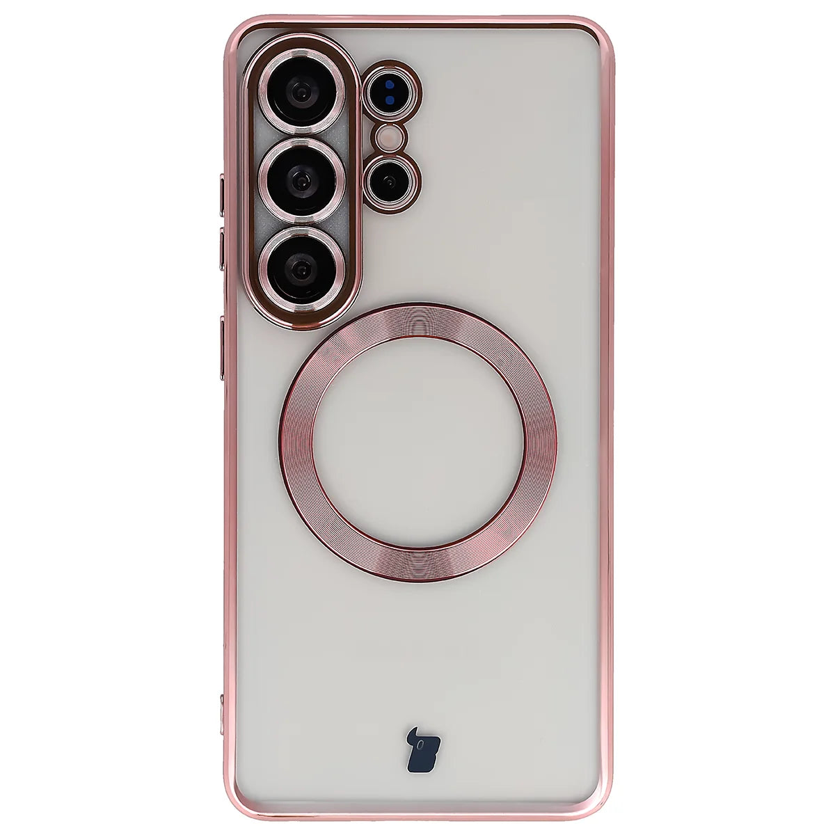Handyhülle mit Kameraschutz und Magnetring für Galaxy S26 Ultra, Bizon Case GuardO, Transparent-Rosa