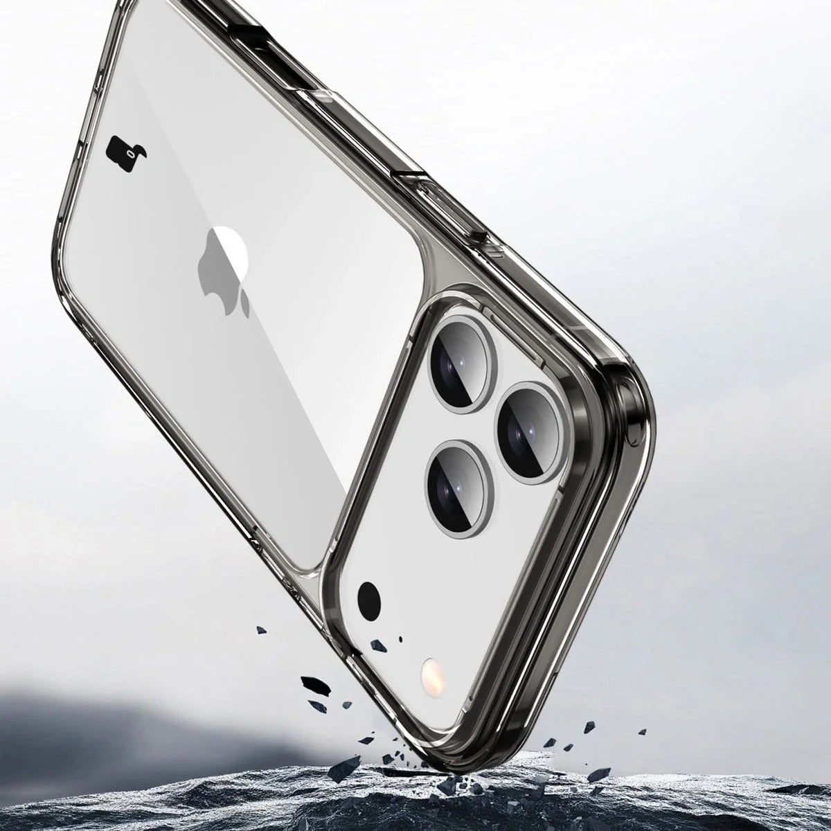 Handyhülle für iPhone 18 Pro Max / 17 Pro Max, Bizon Case Halo, Getönt-Schwarz